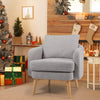 Sherpa Accent Chair Modern Living Room Chair with Seat Cushion-Grey - Gallery View 1 of 10