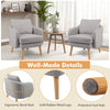 Sherpa accent chair in grey with ergonomic barrel back and solid rubber wood legs, perfect for modern living rooms.