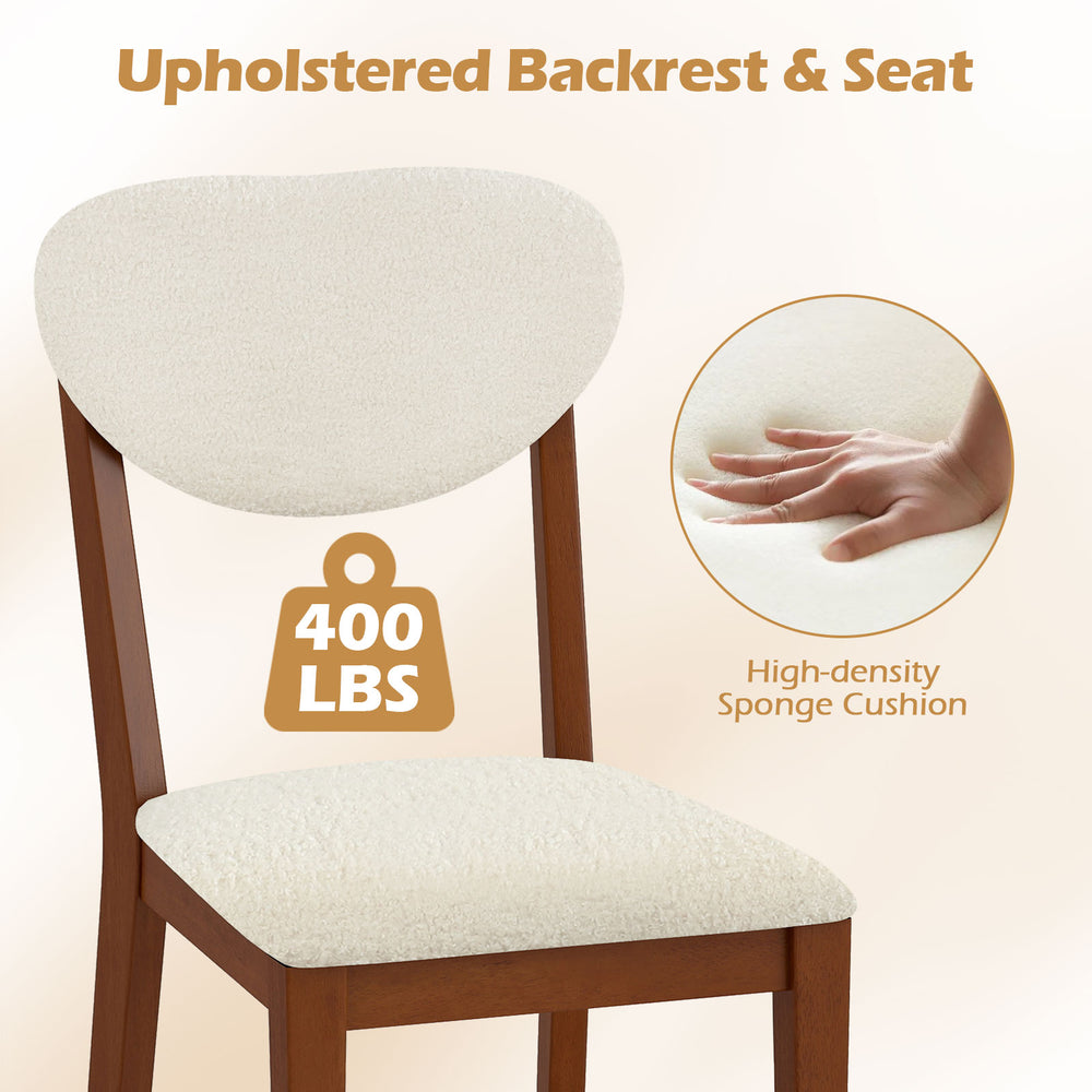 Sherpa dining chair featuring a plush seat and backrest, rubber wood legs, supports up to 400 lbs for versatile use.