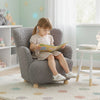 Sherpa Kids Sofa Comfy Toddler Armchair with Solid Rubber Wood Legs-Silver - Gallery View 1 of 10
