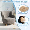 Comfy toddler armchair with fluffy Sherpa upholstery and solid rubber wood legs, perfect for kids' rooms and playrooms.