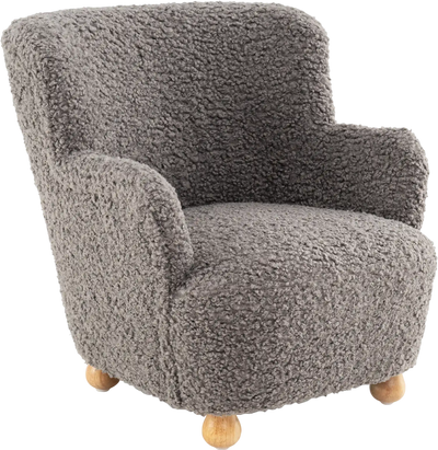 Costway Sherpa Kids Sofa Toddler Armchair Solid Rubber Wood Legs 37642639 New