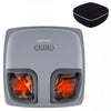 Shiatsu foot massager in black with heat and 3-level kneading for customized relaxation and comfort.
