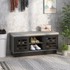 Shoe Bench with 6 Storage Compartments and 3 Adjustable Shelves-Gray - Gallery View 1 of 9