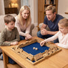 Extra-large 24-inch Shut The Box game for 2-4 players, featuring premium pine wood and silk-screened numbers for clear.