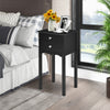 Side Table End Accent Table with 2 Drawers-Black - Gallery View 1 of 10