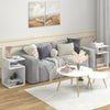 S-shaped side table in white with open compartments, perfect as a nightstand or sofa side table for modern decor.
