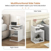 S-shaped side table in white showcasing a sleek design, ideal for decorative plants and enhancing modern home decor.
