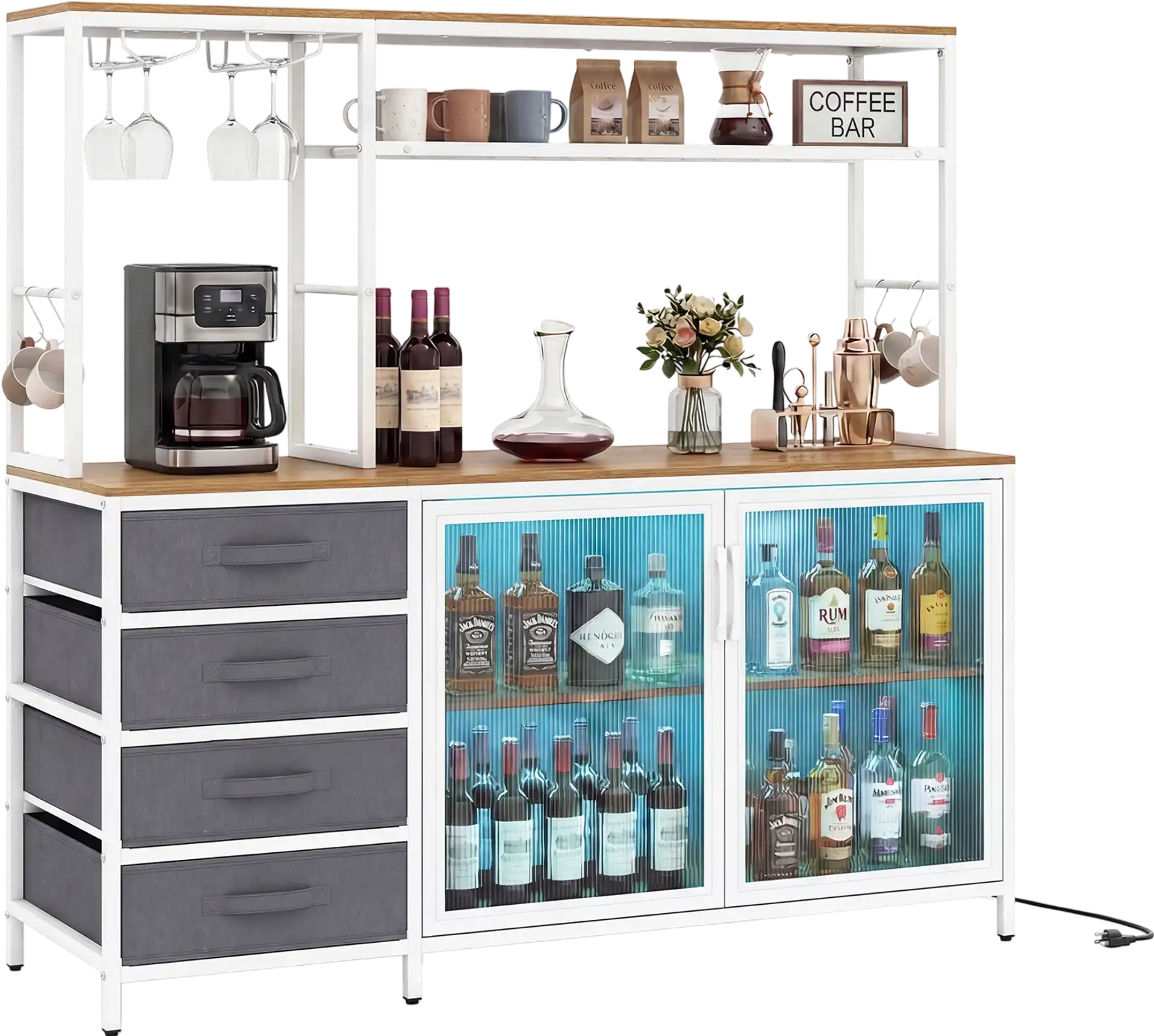 Costway LED Sideboard Buffet Cabinet 55