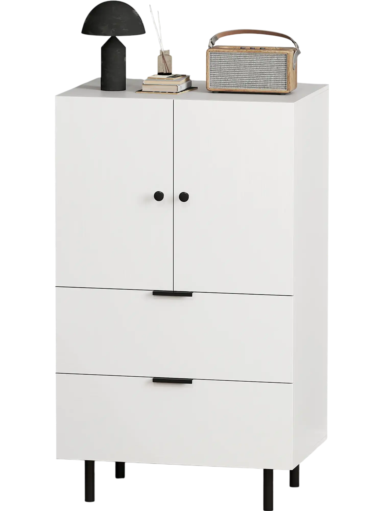 Costway Sideboard Buffet Cabinet 2-Door w/ Drawers White 273498516 New