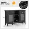Sideboard buffet cabinet in black with faux marble top, featuring 2 drawers and 4 adjustable shelves for versatile.