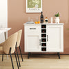 Modern Wine Bar Buffet Cabinet with 6-Bottle Wine Rack-White - Gallery View 1 of 10