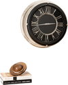 Silent wall clock with silver frame, featuring decorative numbers and dust-proof glass cover for elegant home decor.