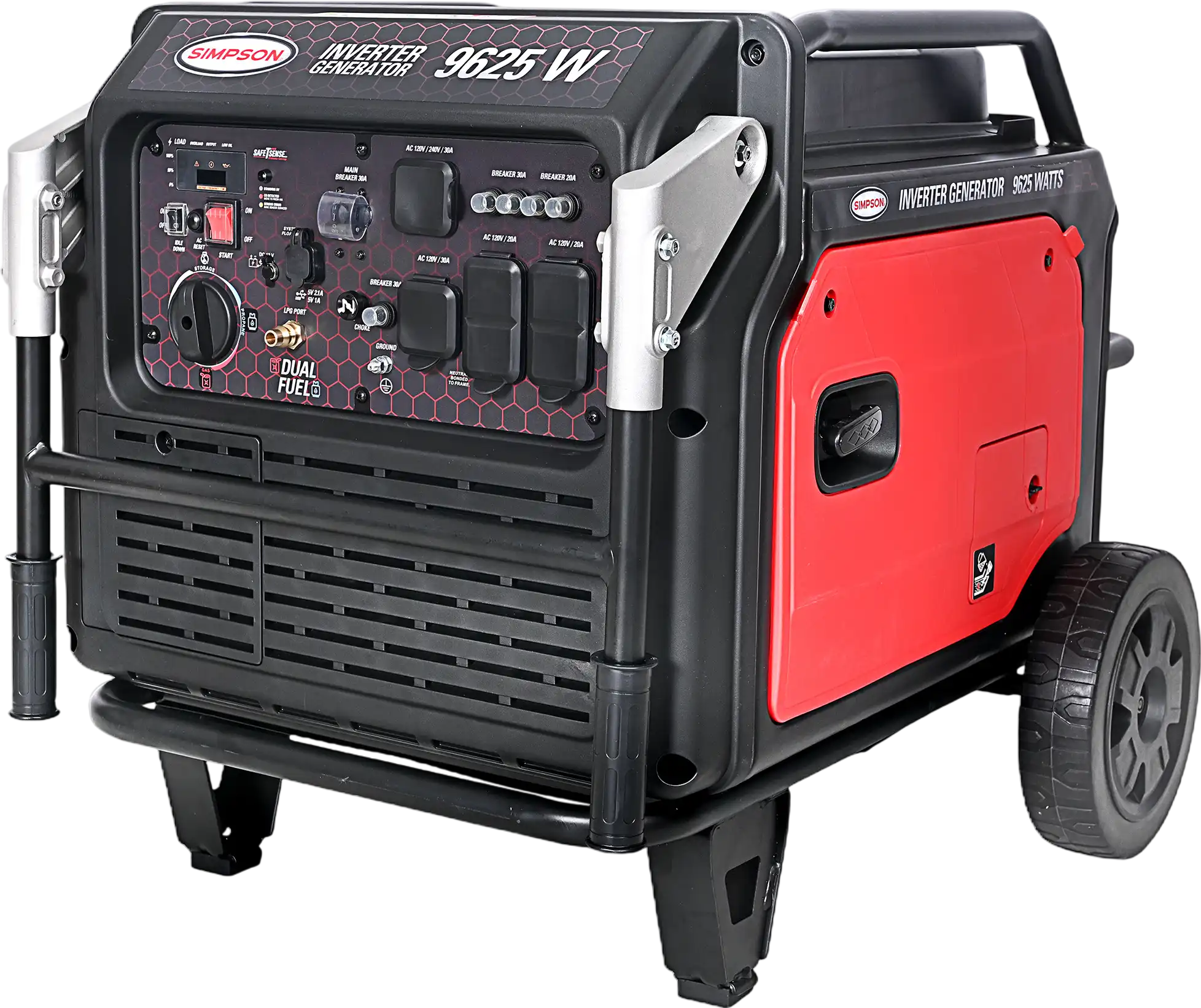 Simpson SGS7796 Generator 7700/9625W Inverter Dual Fuel Gas Propane Electric Start CO Sensor New
