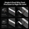 Portable laser welder with single & dual wire feed for precision high-fill metal joints