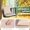 Close-up of the soft cushion with high-density sponge and smooth zippers for the hanging seat, ideal for backyard.