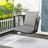 Single Person Hanging Seat with Woven Rattan Backrest for Backyard-Gray - Gallery View 1 of 10