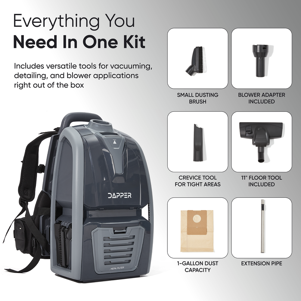 2-in-1 Commercial Backpack Vacuum & Blower 6 Qt