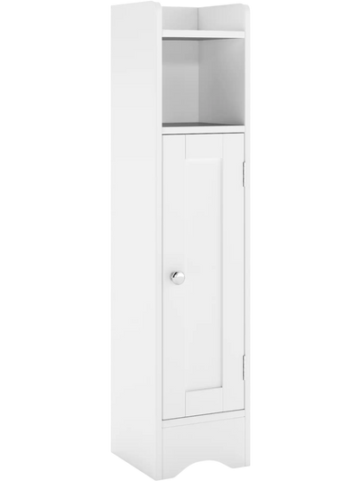 Costway Slim Bathroom Corner Storage Cabinet 1 Door Adjustable Shelves 731846295 New