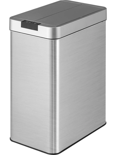 Costway 13.2 Gal Stainless Steel Slim Kitchen Trash Can with Wing Lids 16732489 New