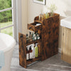 Small Bathroom Storage Cabinet 4-Tier with Slide Out Drawers on Casters-Brown - Gallery View 1 of 10