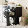 Small Bathroom Storage Cabinet 4-Tier with Slide Out Drawers on Casters - Gallery View 6 of 10