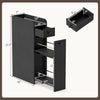 Small Bathroom Storage Cabinet 4-Tier with Slide Out Drawers on Casters - Gallery View 5 of 10