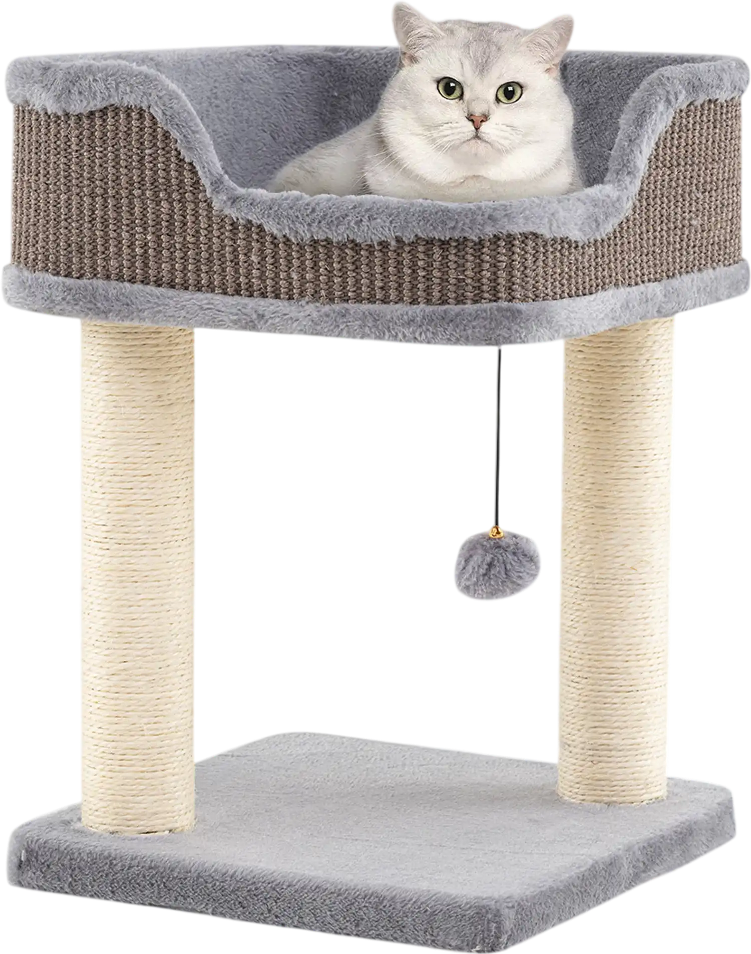 Costway Small Cat Tree Kitty Tower Plush Perch Sisal Scratching Posts Gray 829546137 New