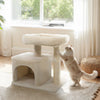 Small Cat Tree with Large Padded Plush Perch for Indoor Cats-Beige - Gallery View 1 of 10