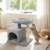 Small Cat Tree with Large Padded Plush Perch for Indoor Cats-Light Gray - Gallery View 1 of 10