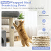 Small cat tree with large padded plush perch and sisal scratching post for indoor cats, promoting claw sharpening and.