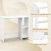 Small white computer desk with adjustable shelf, thickened board, and protective pads for stability and floor.