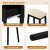 Cushioned stool with solid wood legs and anti-scratch foot pads for the black vanity makeup dressing table set.