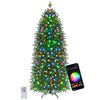 Smart pencil Christmas tree with vibrant RGB LED lights, remote control, and 42 lighting effects for a magical holiday display.