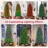 Smart pencil Christmas tree with 280 RGB LED lights, featuring 42 lighting effects and remote control for festive ambiance.