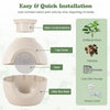 Smart Plant Cat Litter Box in beige with electronic odor removal, easy installation, and durable ABS material for odor.