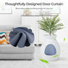 Smart Plant Cat Litter Box with electronic odor removal, featuring a detachable door curtain for privacy and odor.