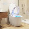 Smart toilet with built-in bidet, heated seat, and remote control, featuring touchless flush and night light for.