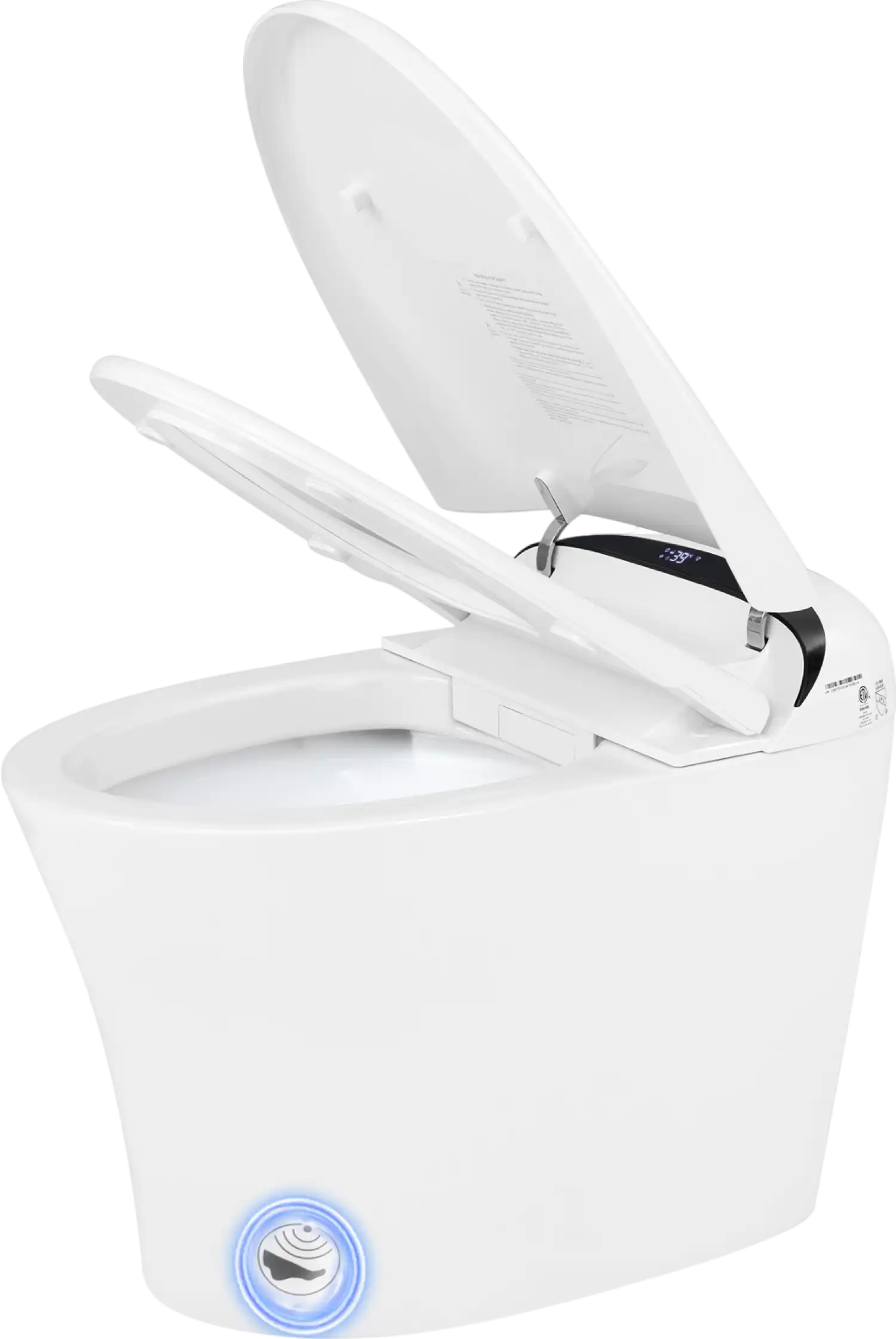 Costway One-Piece Smart Toilet Bidet Elongated 1.28 GPF Dual-Flush Heated Seat New