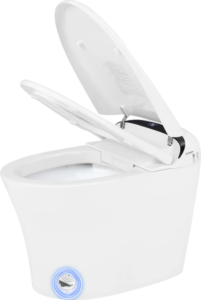 Costway One-Piece Smart Toilet Bidet Elongated 1.28 GPF Dual-Flush Heated Seat New
