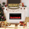 Wall-mounted Smart WiFi Electric Fireplace with adjustable flame colors, 750W/1500W heating for cozy holiday ambiance.