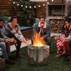 Smokeless stainless steel fire pit with spiral flame, perfect for yard camping and outdoor gatherings.