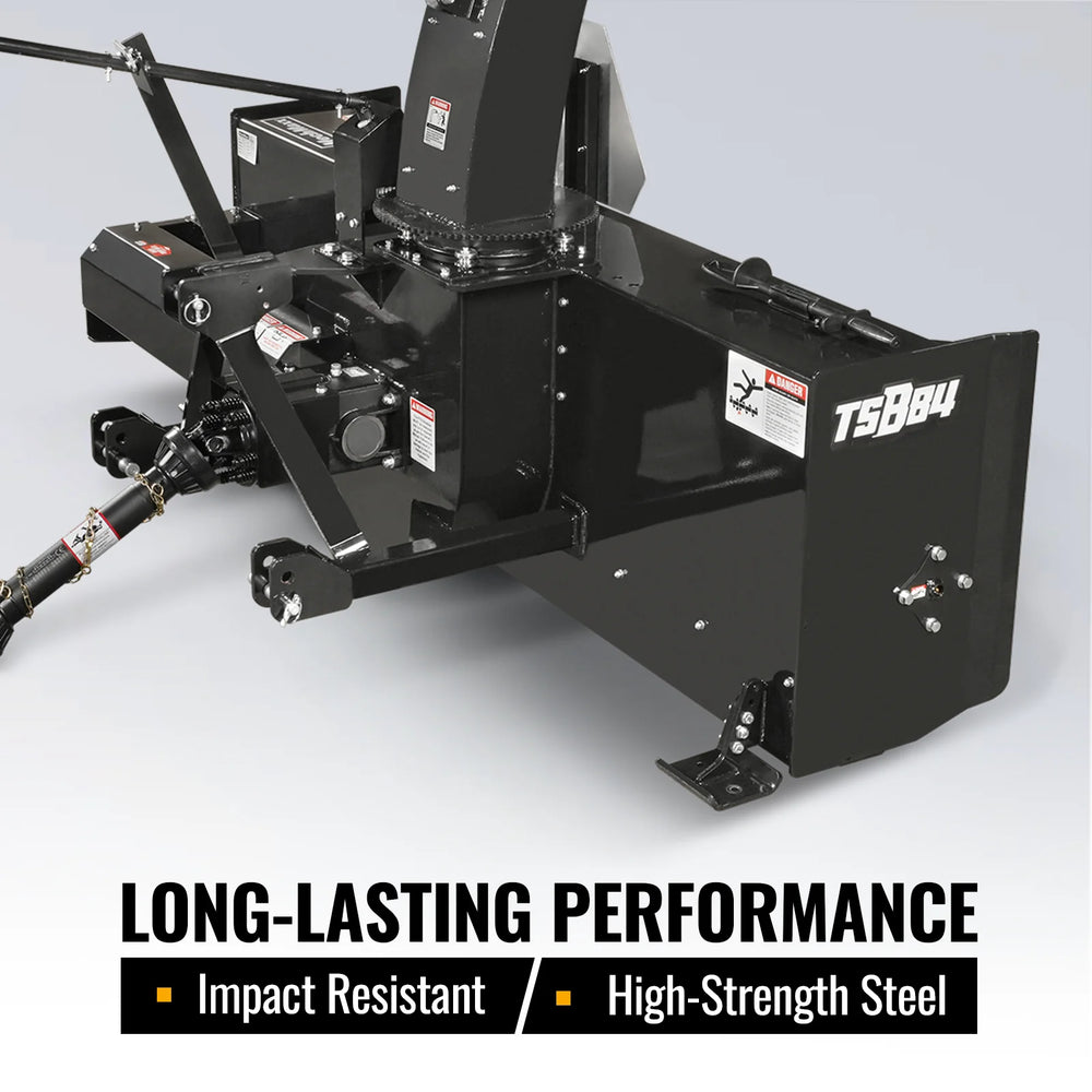 84" 3 Point PTO Snow Blower 24" Impeller Diameter 360° Snow Chute (PTO Shaft Included with Slip Clutch),  35-95 HP,  TSB84