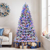 Snow-Flocked Half Christmas Tree with Branch Tips Warm White and Multi-Color LED Lights-7FT - Gallery View 1 of 11