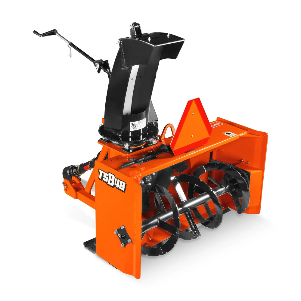 48" 3 Point PTO Snow Blower 24" Impeller Diameter 360° Snow Chute (PTO Shaft Included with Slip Clutch),  20-45 HP,  TSB48T