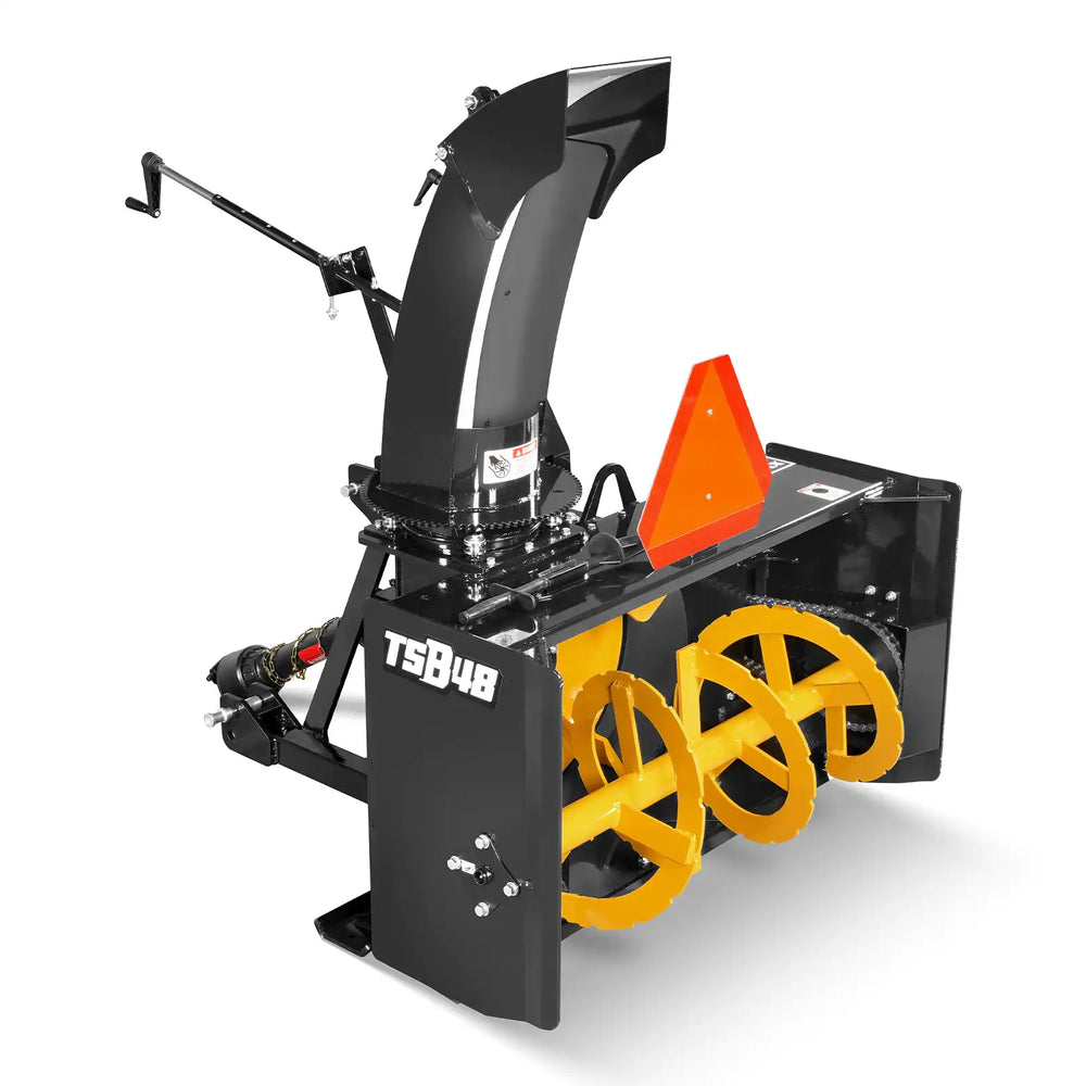 48" 3 Point PTO Snow Blower 24" Impeller Diameter 360° Snow Chute (PTO Shaft Included with Slip Clutch),  20-45 HP,  TSB48