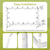 Assembly instructions for the 8' x 6' soccer goal with UPVC pipes and ground stakes for stability and security.