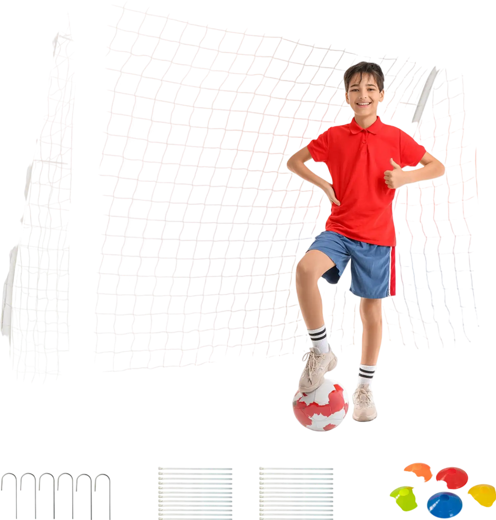 8' x 6' Soccer Goal with Ground Stakes and Soccer Cones