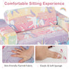 Colorful 2-in-1 flip out kids sofa chair with skin-friendly flannel fabric, ideal for playrooms and bedrooms.