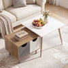 Sofa Side Tables with Metal Legs for Living Room-Natural - Gallery View 1 of 11